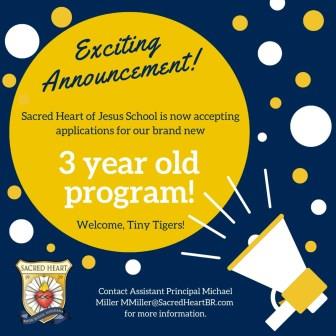 3 Year Old Program Now at SHS!